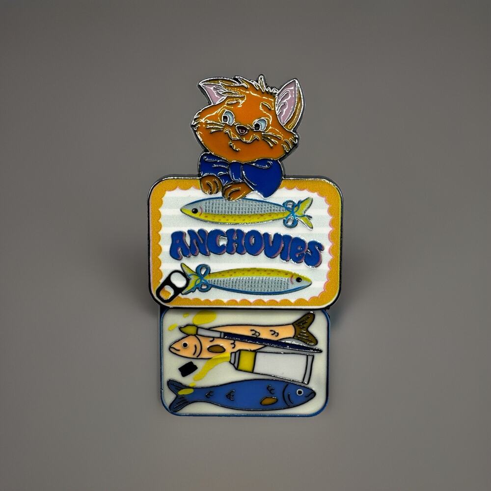 Disney Cats Sardine Sliding Blind Enamel Pin New Open Aristocats TOULOUSE